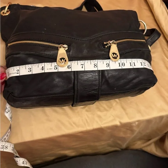 Michael Kors Jamesport Black Leather Hobo Shoulder Bag Large MK Purse - Picture 9 of 11